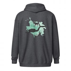 Tauchmädels- Unisex Heavy-Blend Zip Hoodie - Logo grün/schwarz