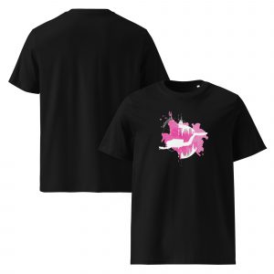 Unisex-Bio-Baumwoll-T-Shirt - Logo pink/weiß