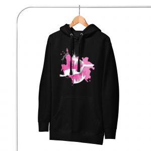 Unisex-Kapuzenpullover - Logo pink/weiß