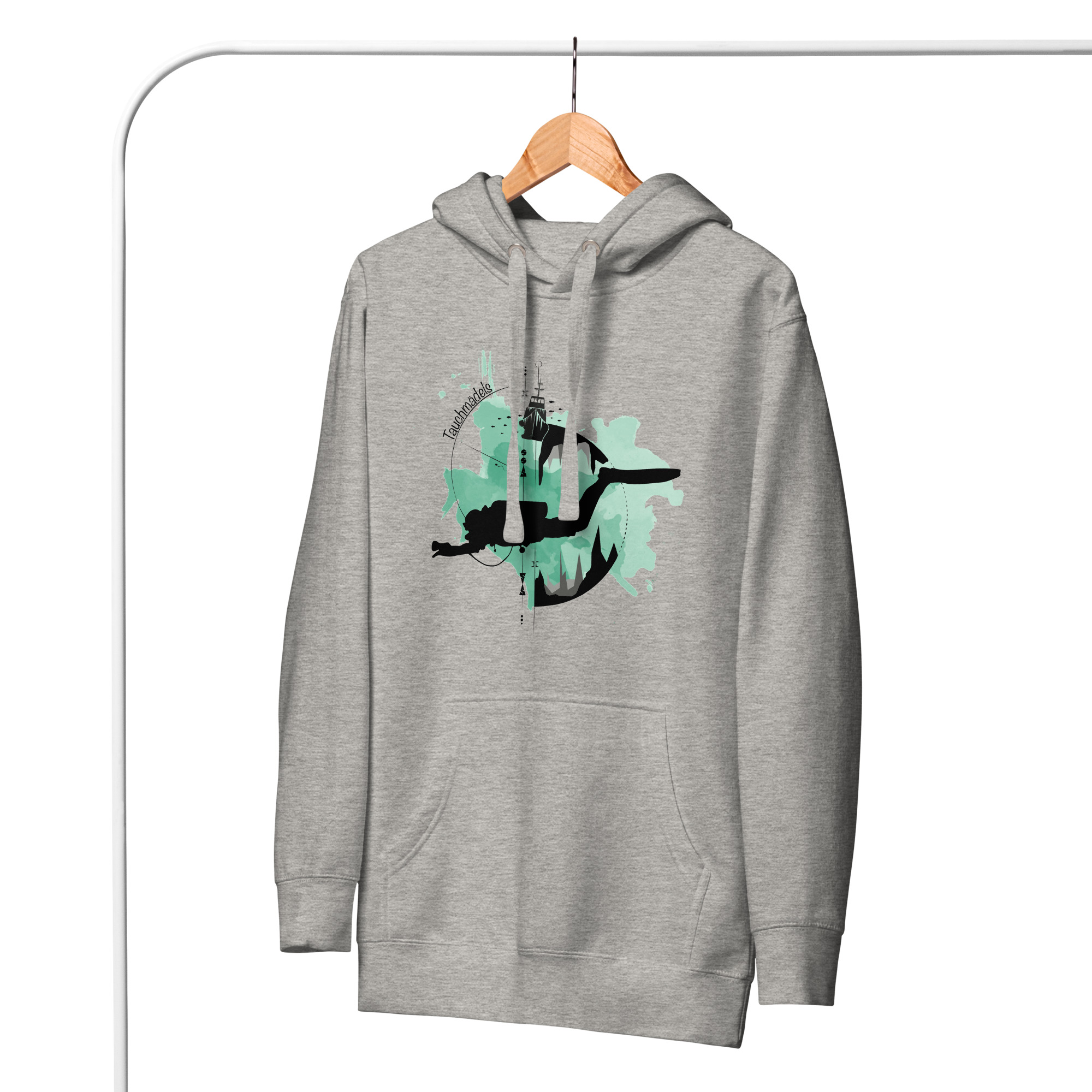 Tauchmädels - Unisex-Kapuzenpullover - Logo grün/schwarz – Bild 5