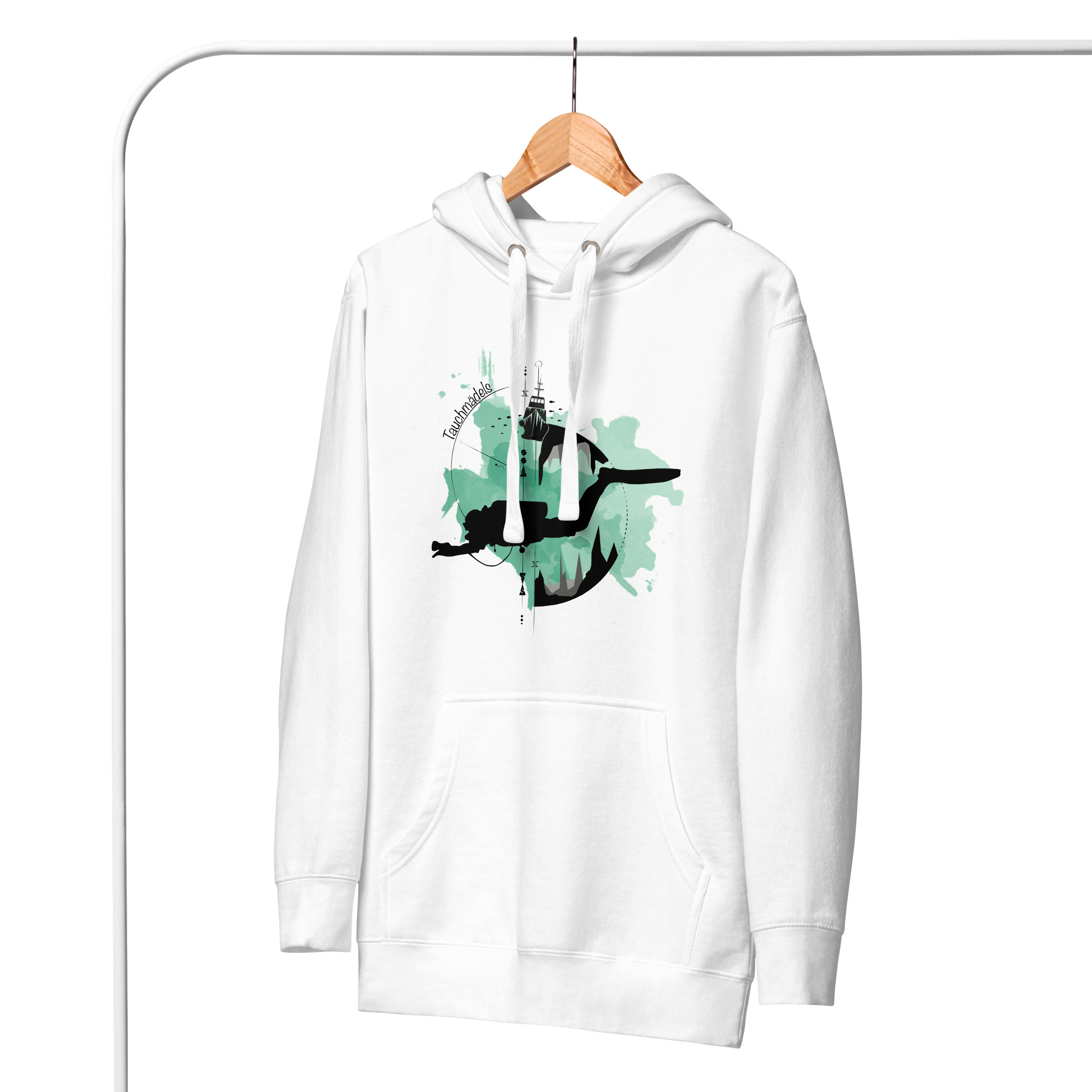 Tauchmädels - Unisex-Kapuzenpullover - Logo grün/schwarz – Bild 7